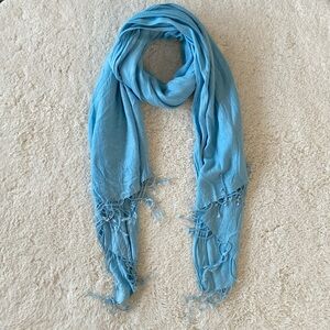 ❤️ Unisex Light Blue Fringe Soft Scarf Wrap